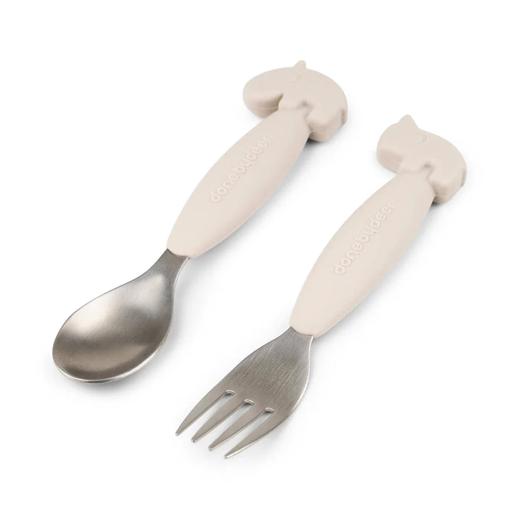 Easy-Grip Spoon & Fork Set – Deer Friends - Done by Deer