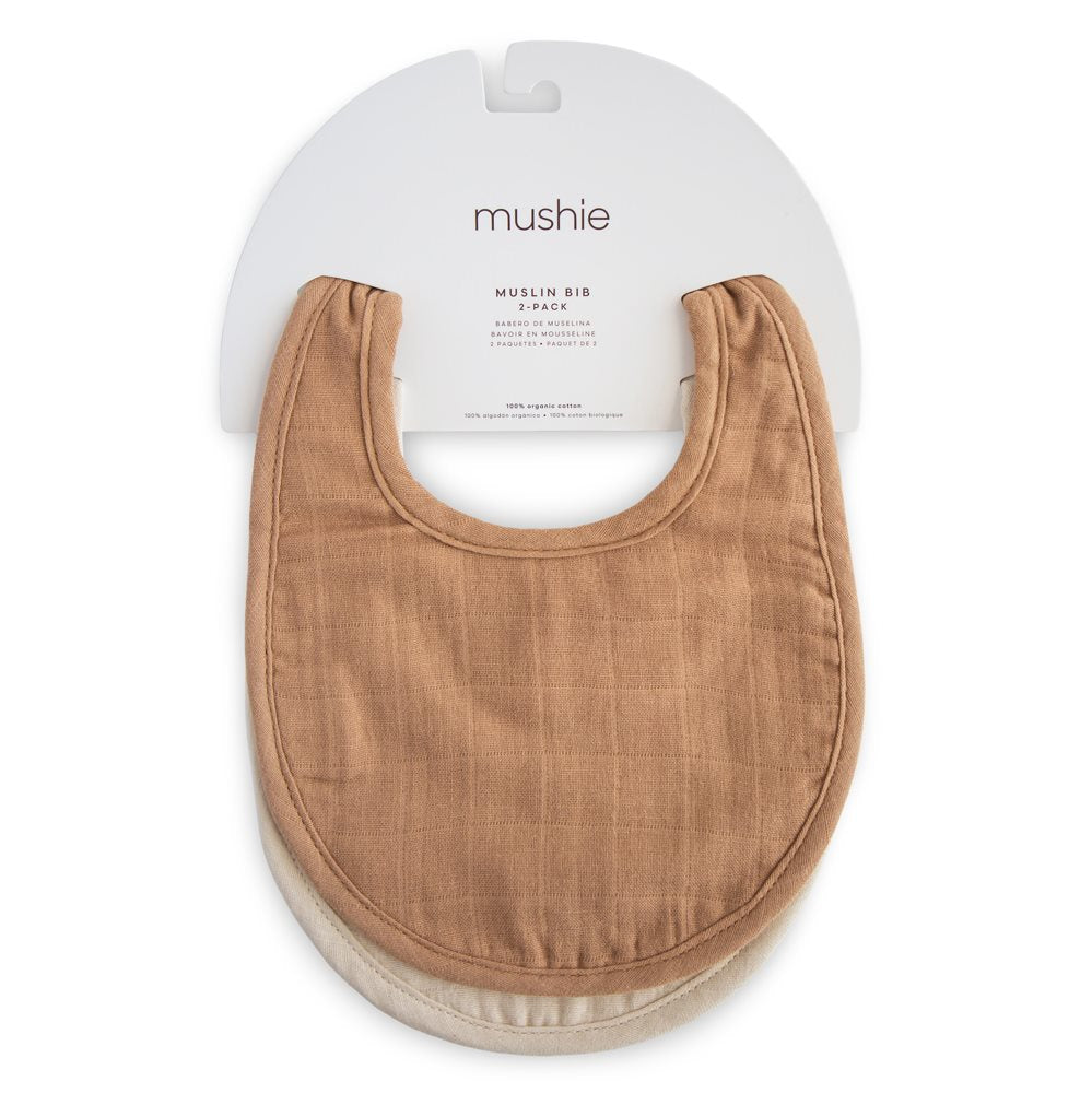 Muslin Bib 2-pack - Roman Green/Fog - Mushie