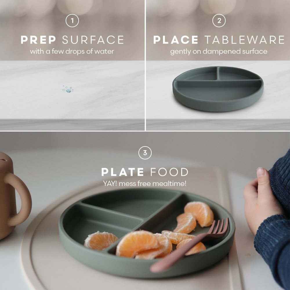 Silicone Suction Plate – Cambridge Blue - Mushie