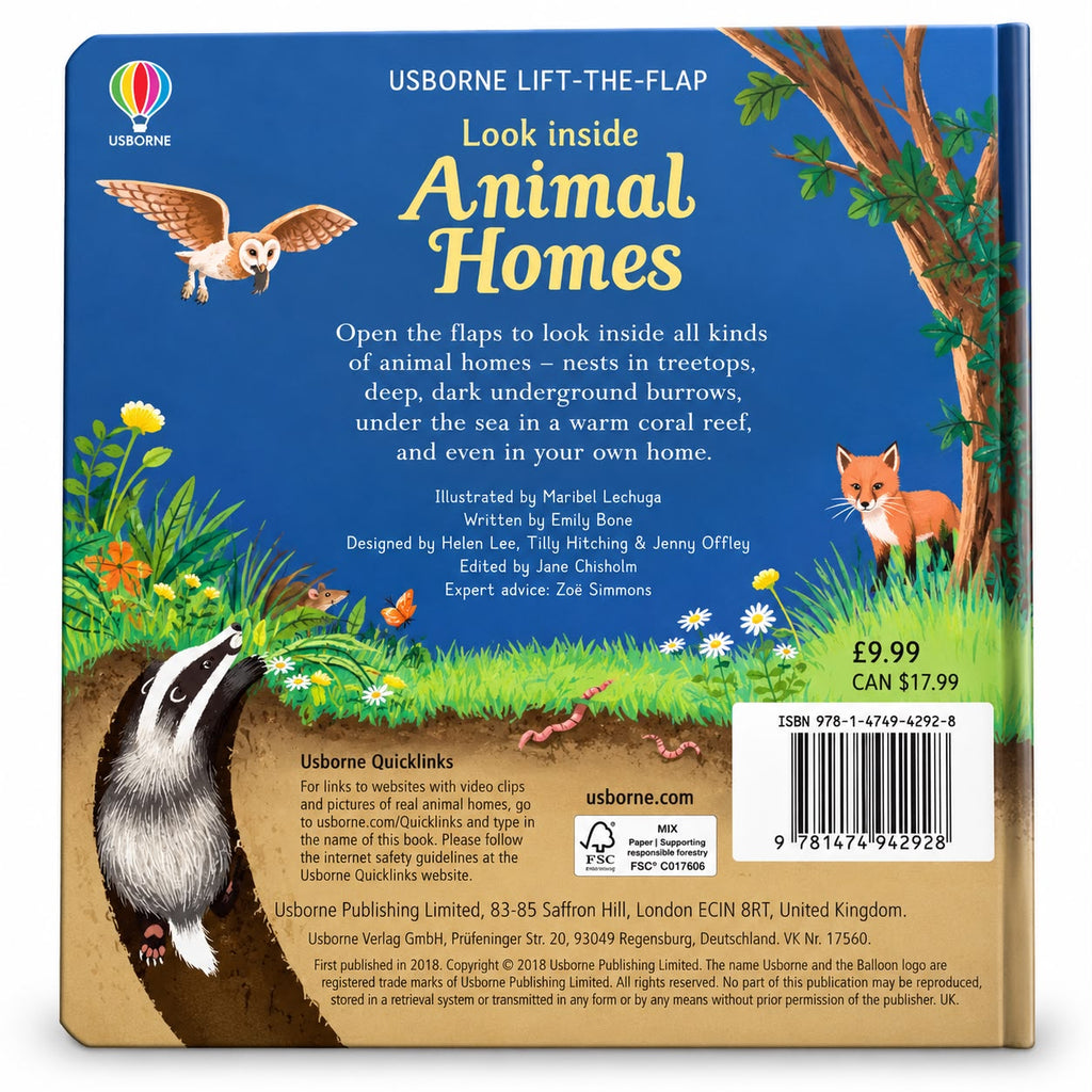 Look Inside Animal Homes - Usborne