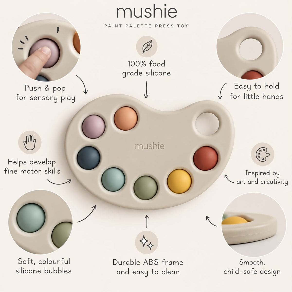 Paint Palette Press Toy – Multi - Mushie