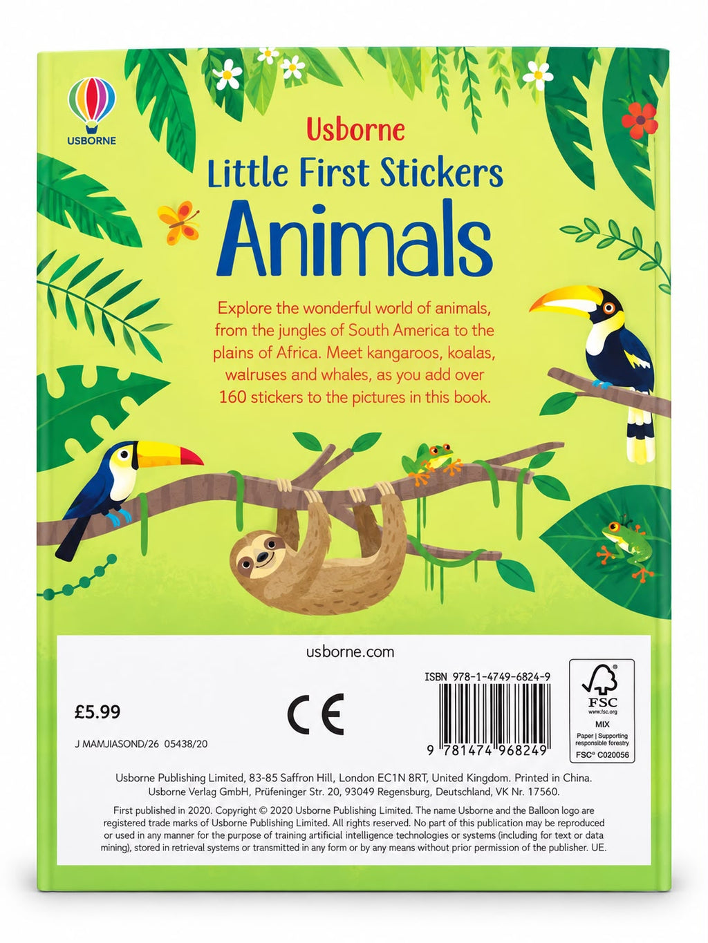 Little First Stickers Animals - Usborne