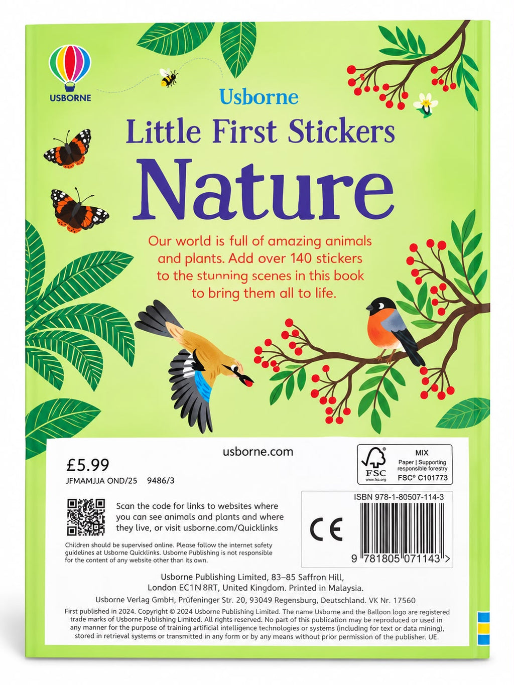 Little First Stickers Nature - Usborne