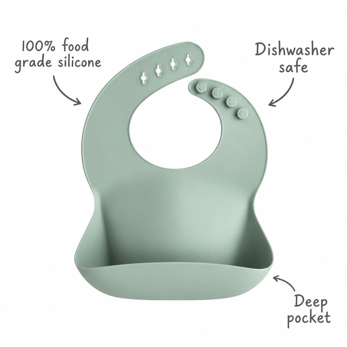 Silicone Bib – Cambridge Blue - Mushie