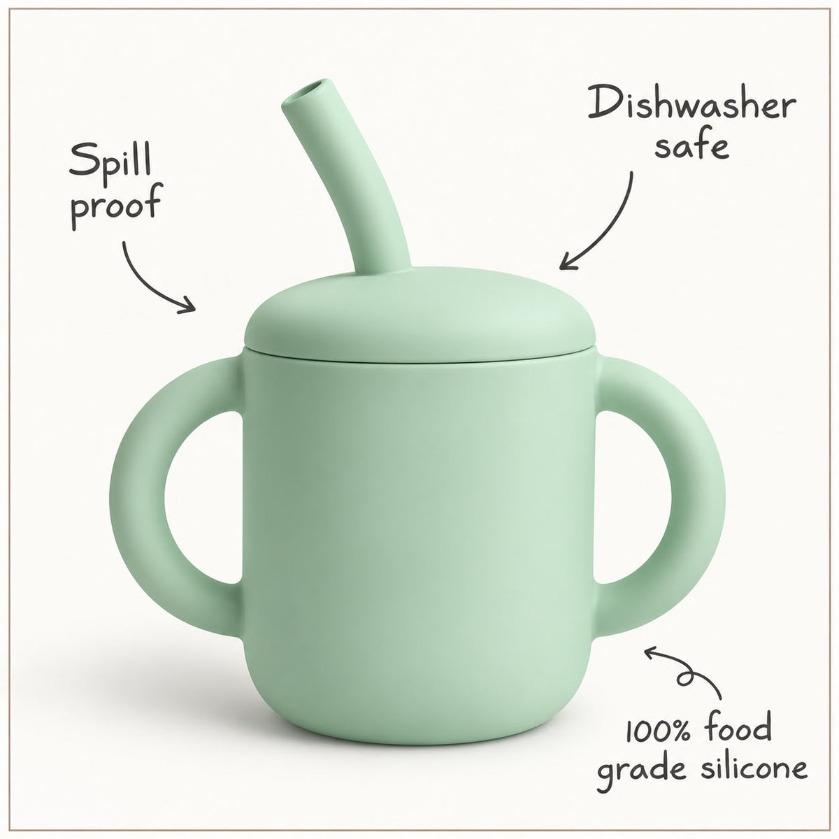 Silicone Training Cup + Straw - Cambridge Blue - Mushie