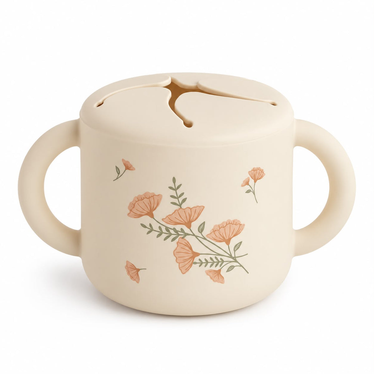 Silicone Snack Cup - Pink Flowers - Mushie