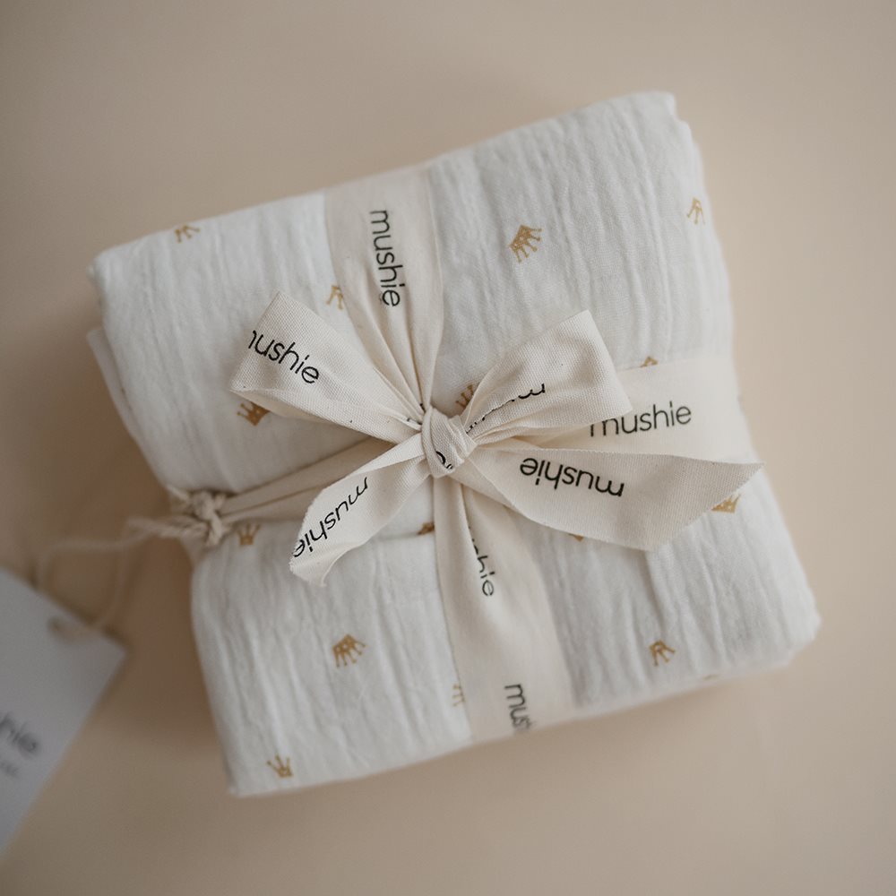 Muslin Cloth 3-pack - Crowns - Mushie